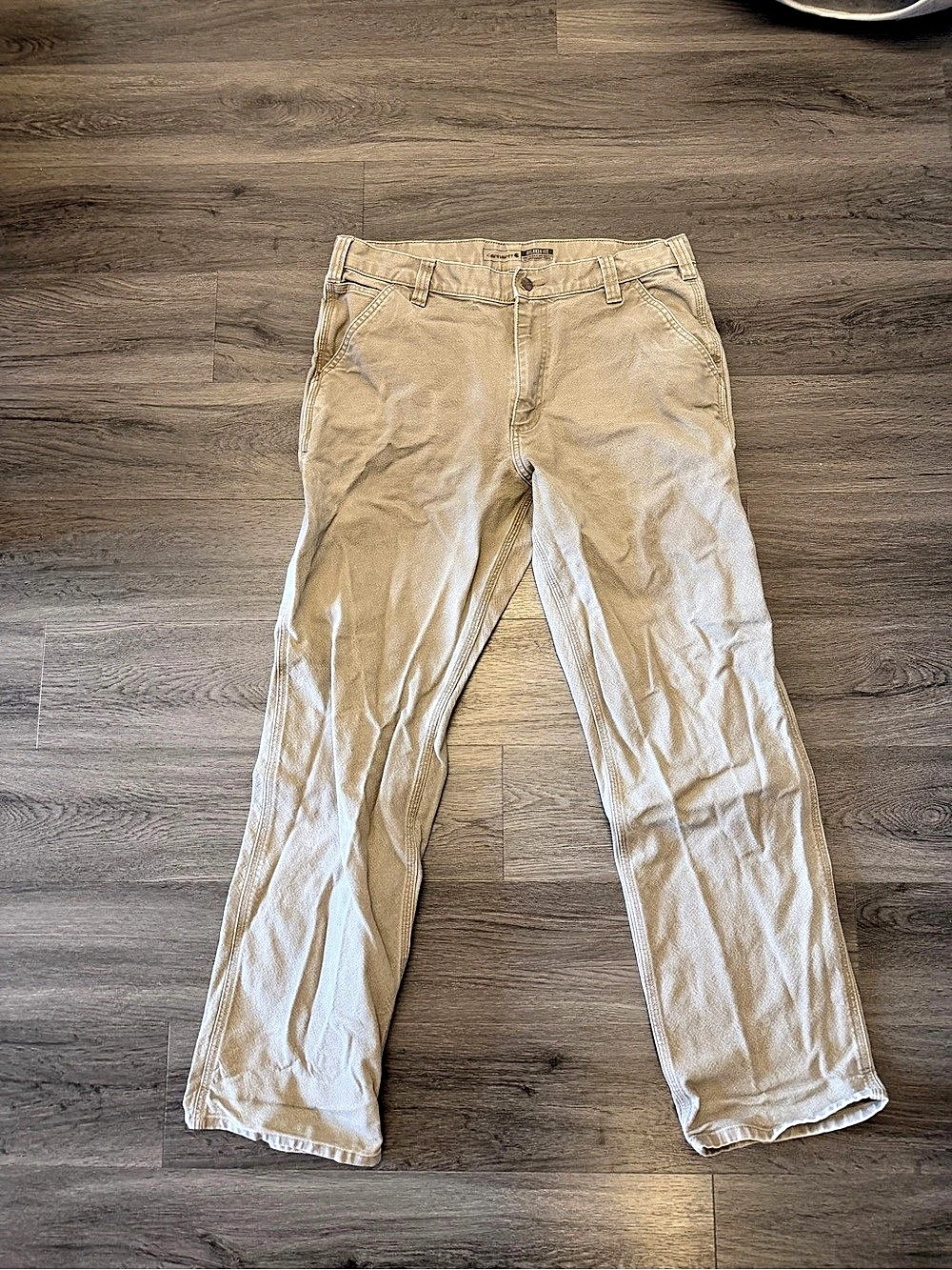 Carhartt Loose Fit Canvas Utility Work Pant Tan Waist 35 x 32